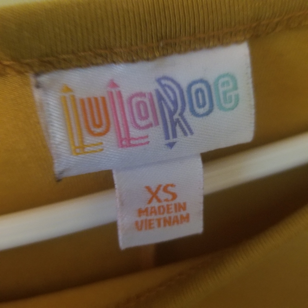LuLaRoe Carly.  Loose-fitting.  Mustard/gold.  S. - Picture 3 of 4